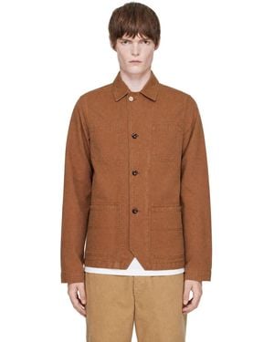 Drake's Canvas Mitred Chore Jacket - Brown