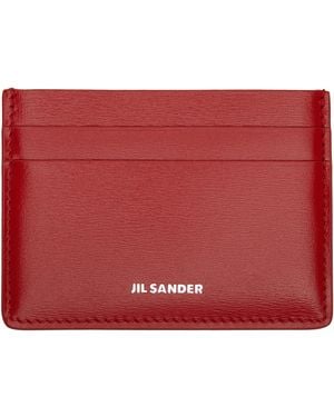Jil Sander Logo Stamp Card Holder - Red