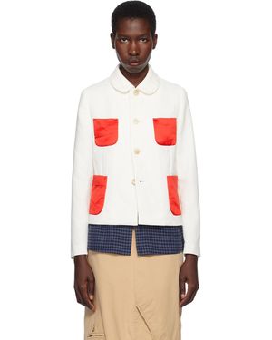 Comme des Garçons Gabardine & Satin Blazer - Red
