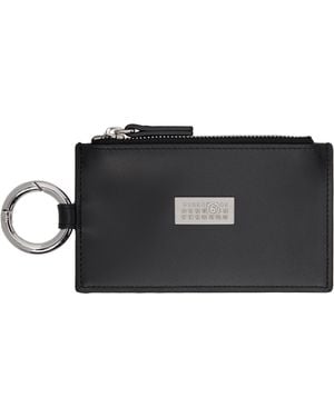 MM6 by Maison Margiela Numeric Leather Key Ring Wallet - Black
