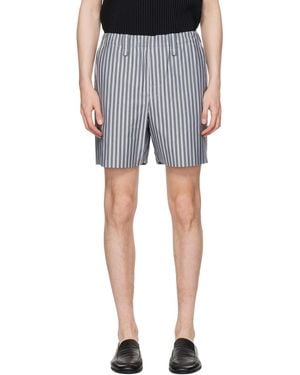Homme Plissé Issey Miyake Stripe Jersey Shorts - Blue