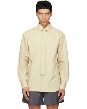 we11done Solid Tie Shirt - Natural