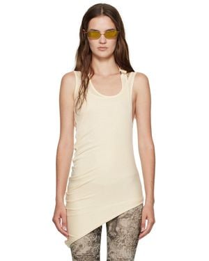 Jean Paul Gaultier Off- Ribbed Twisted Double Layer Piercing Tank Top - Natural