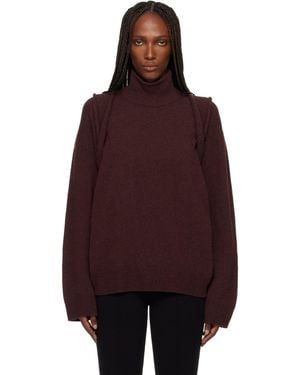 Issey Miyake Backpack Knit Turtleneck - Red