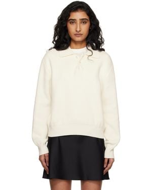 DUNST Off- Cashmere Collared Polo - Black