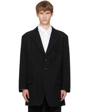 Yohji Yamamoto Button Peak Blazer - Black