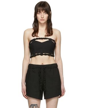 Ganni Black Organic Cotton Tube Top