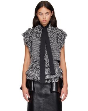 Sacai Tweed Vest - Black