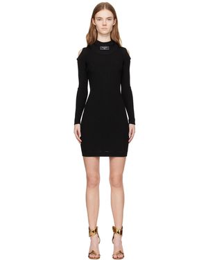Balmain Shoulder Cut Mini Dress - Black