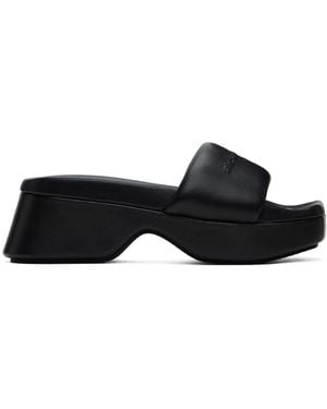 Alexander Wang ブラック シープレザー フロート プラットフォーム スライド