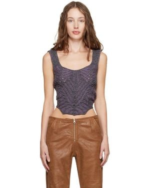 KNWLS Ssense Exclusive Juku Leather Pants - Blue