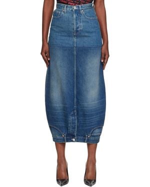 Vetements Double Denim Midi Skirt - Blue