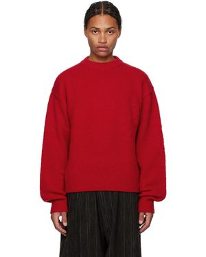 Amomento Fluffy Brushed Knit Jumper - Red