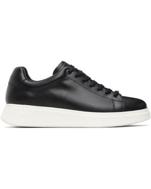 BOSS Rubber-Outsole Leather Trainers - Black