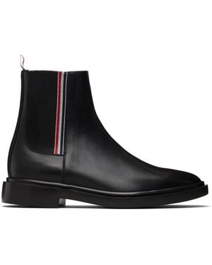 Thom Browne Vitello Calf Rwb Rubber Sole Chelsea Boots - Black
