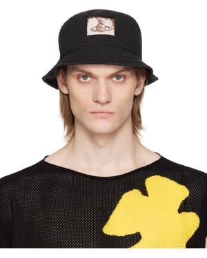 Vivienne Westwood Orb Patch Flat Crown バケットハット Vivienne Westwood Orb-Patch Flat Crown Bucket Hat in Black