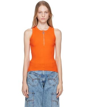 Moschino Half-zip Tank Top - Orange