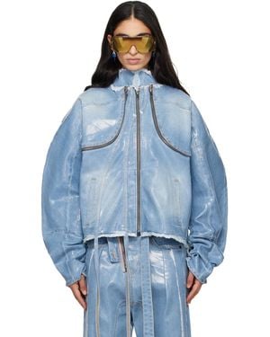 OTTOLINGER Glazed Denim Zip Jacket - Blue