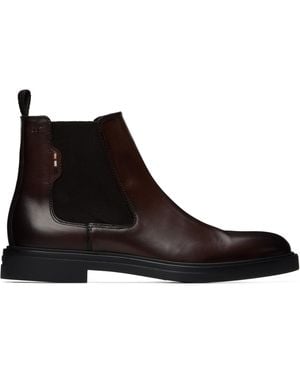 BOSS Signature Stitch Chelsea Boots - Brown