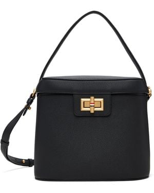 Thom Browne Soft Pebble Grain Box Bag - Black