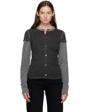 Our Legacy Cardigan À Manches Longues Heat Gris - Noir