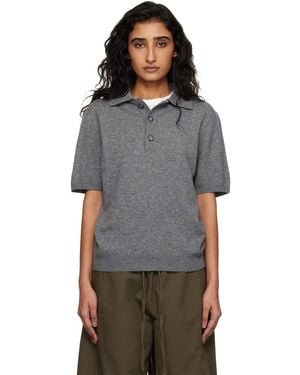 Entire studios Short Sleeve Knit Polo - Grey