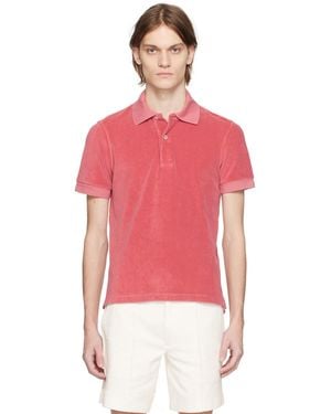 Tom Ford Cotton-blend Terry Polo Shirt - Red