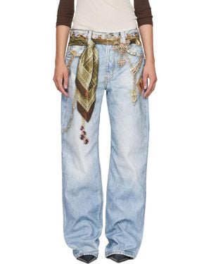 Acne Studios Jean Bleu À Images De Bijou Trompe L'Œil