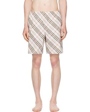 Burberry Check Swim Shorts - Natural