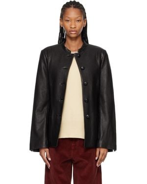 Rohe Shaped Grain Leather Jacket - Black