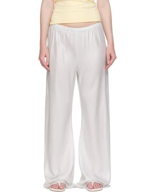 SILK LAUNDRY Bias Cut Lounge Trousers - White