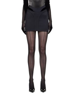 Mugler Black Thong Miniskirt