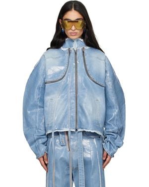 OTTOLINGER Glazed Denim Zip Jacket - Blue
