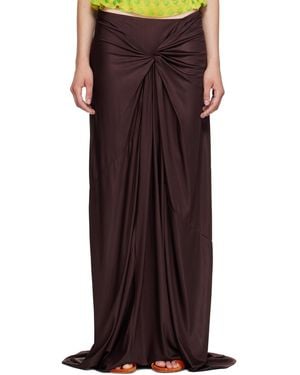Dries Van Noten Burgundy Humila Maxi Skirt - Brown