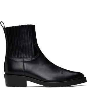 Toga Virilis Ssense Exclusive Hard Leather Chelsea Boots - Black