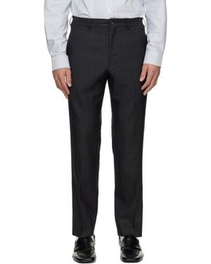Comme des Garçons Wool Cashmere Pinstripe Pants - Black