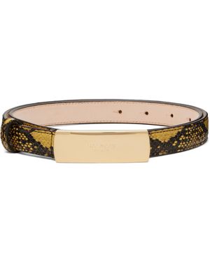 Balmain Ceinture Jaune En Cuir À Ferrure À Logo - Neutre