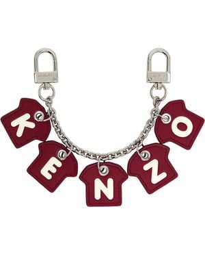 KENZO Burgundy Paris Chain Charm Keychain - Red