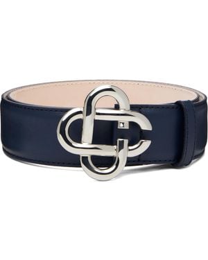 CASABLANCA Classic Leather Cc Logo Belt - Blue