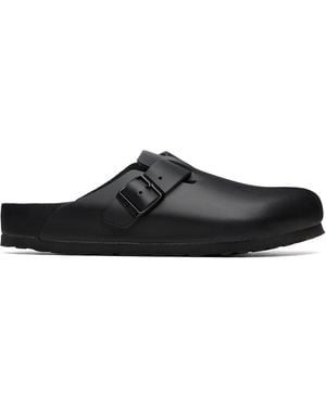 Birkenstock Regular Boston Leather Slip-On Loafers - Black