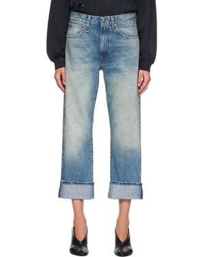 R13 Cuffed X-Boyfriend Jeans - Blue