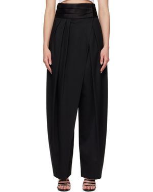 Alaïa Tux Round Wool Pants - Black