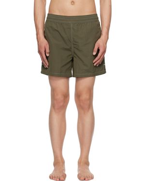 Ami Paris Khaki Beach Swim Shorts - Green