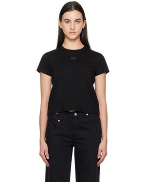 Alexander Wang ブラック パフロゴ シュランケン Tシャツ