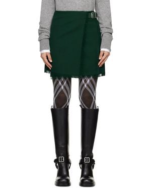 Burberry グリーン ラップ ミニスカート