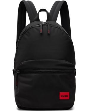HUGO ブラック ロゴパッチ バックパック