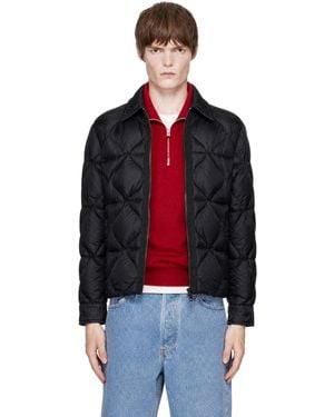 Moncler Blouson Matelassé Noir Rembourré En Duvet - Rouge