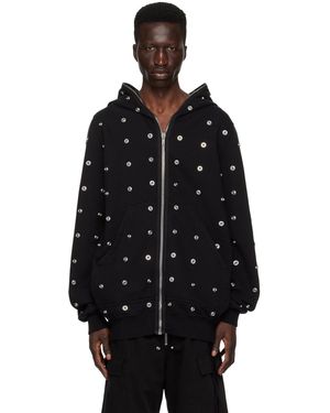 Rick Owens Stud-Detailing Zipped Hoodie - Black