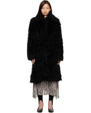 Acne Studios Belted Faux-Fur Coat - Black