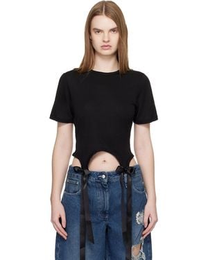 Simone Rocha Bow Tail Easy T-Shirt - Black